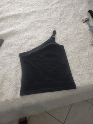 Top nero monospalla