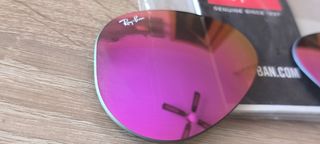 Lentes Ray-Ban Aviator 58mm - Rosa/Morado