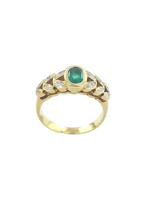 Anillo oro 18k Esmeralda Brillantes