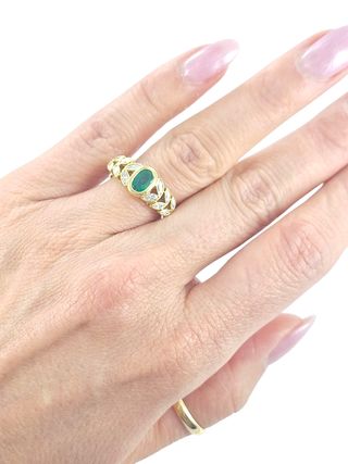 Anillo oro 18k Esmeralda Brillantes