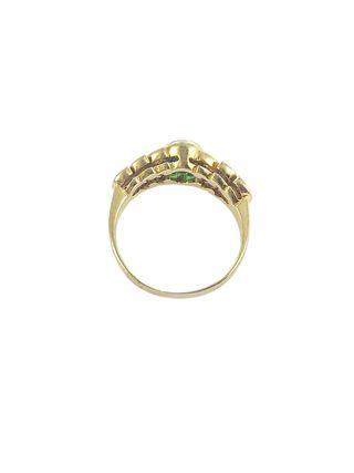 Anillo oro 18k Esmeralda Brillantes