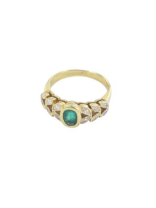 Anillo oro 18k Esmeralda Brillantes