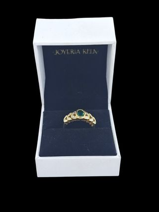 Anillo oro 18k Esmeralda Brillantes