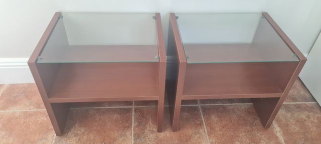 2 Mesillas noche - Madera & Cristal