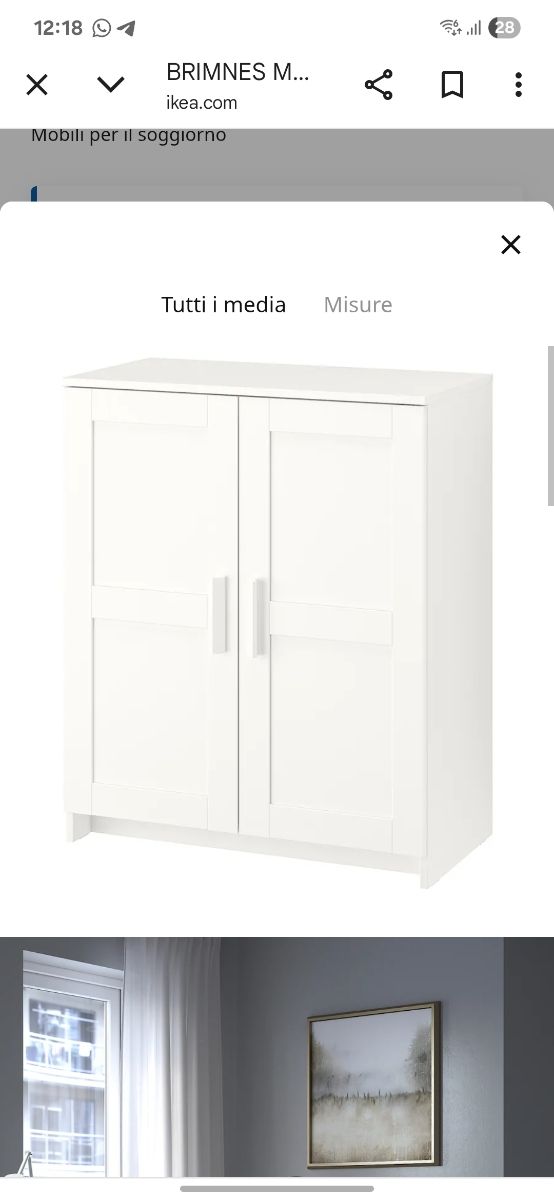BRIMNES IKEA armadietto bianco, piccola credenza