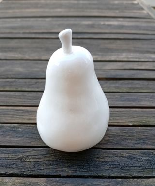 Pera Decorativa Ceramica Bianca