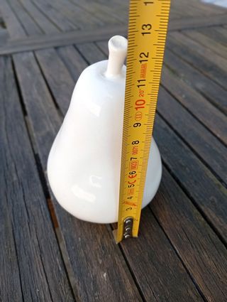 Pera Decorativa Ceramica Bianca