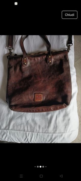 Borsa in pelle marrone