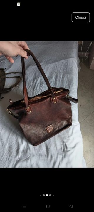 Borsa in pelle marrone