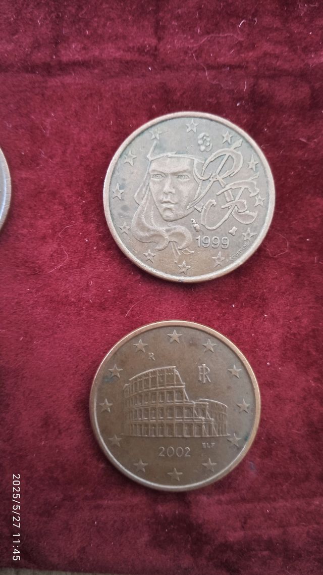 Monedas 5 céntimos euro: 6 piezas. Muy buscadas. 