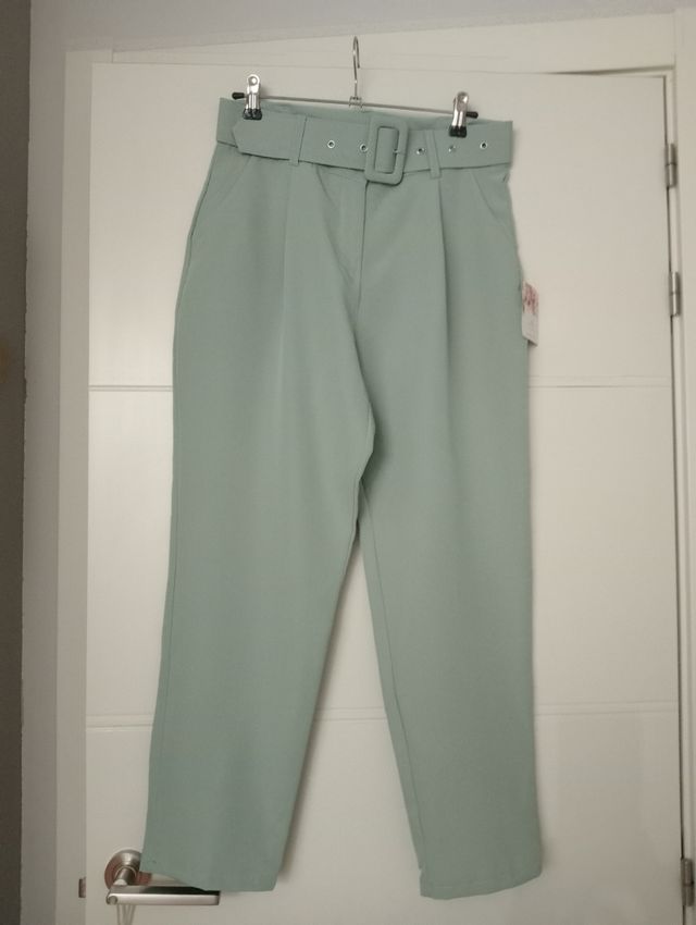 Pantalón Palazzo verde menta