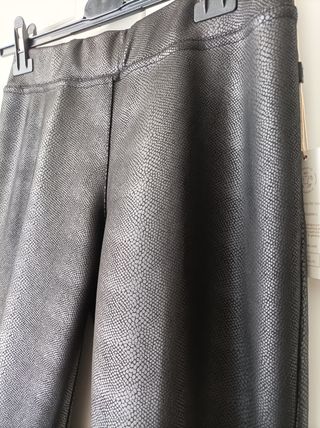 Pantaloni nero ecopelle donna