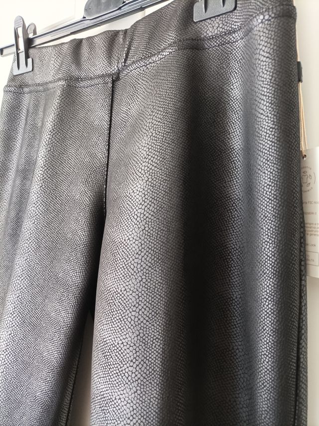 Pantaloni nero ecopelle donna