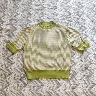 Jersey verano - estampado de rallas verdes y beige