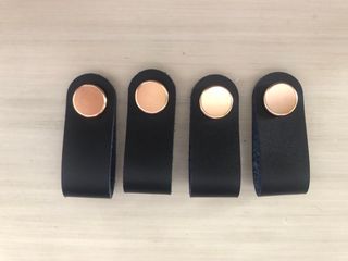 Tiradores polipiel negra | 4 uds