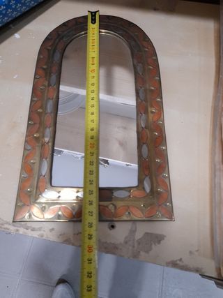 Espejo antiguo dorado y plateado