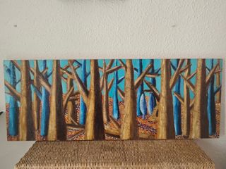 Cuadro abstracto - bosques azules
