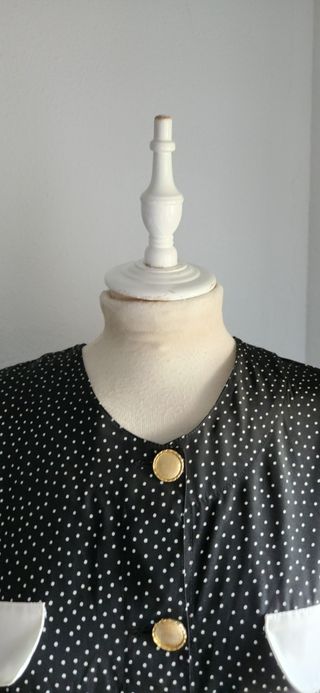 Vestido vintage lunares blanco y negro