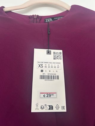Vestido midi Zara morado XS
