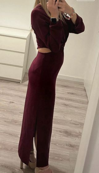 Vestido midi Zara morado XS