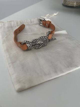 Pulsera bimba y lola marrón plata
