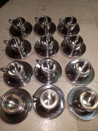 12 Tazzine caffè acciaio inox