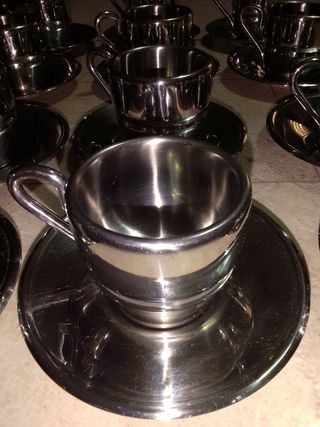 12 Tazzine caffè acciaio inox