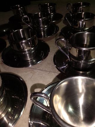 12 Tazzine caffè acciaio inox
