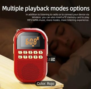Radio portátil con batería tarjeta SD para MP3
