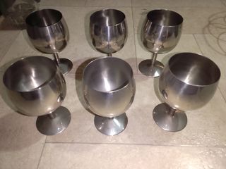 6 Calici Acciaio Inox