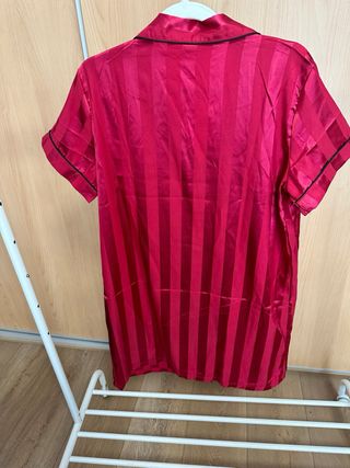 Camisón seda rayas - Rojo