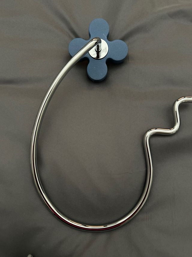 Perchas toallero baño - azul plata