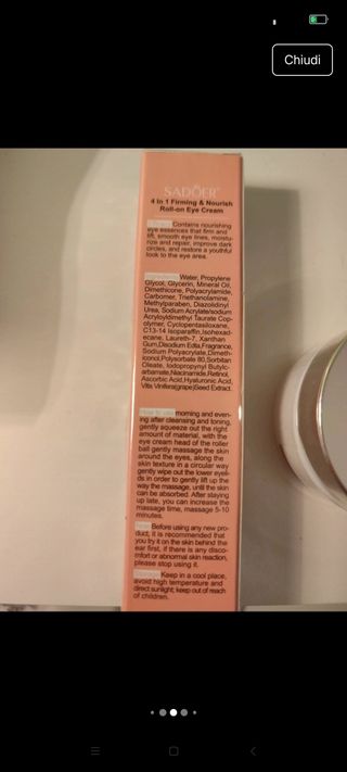 Crema contorno occhi SADOER 4 in 1