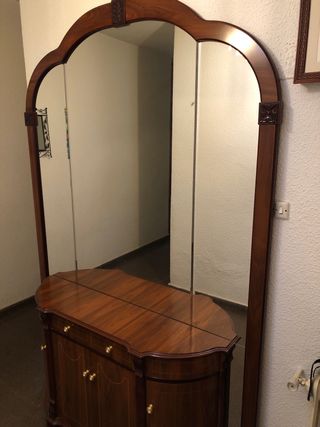 Mueble espejo madera - Entrada