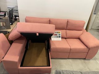 Sofá cama rosa 250cm