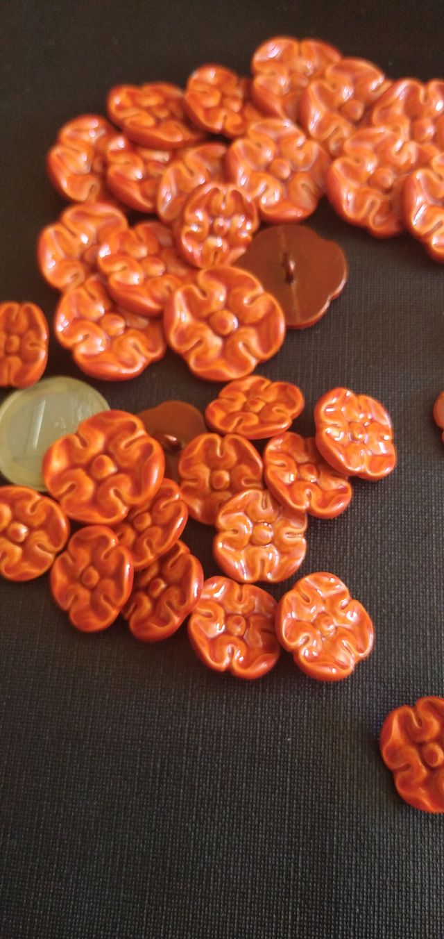 40 Botones Metal Flor