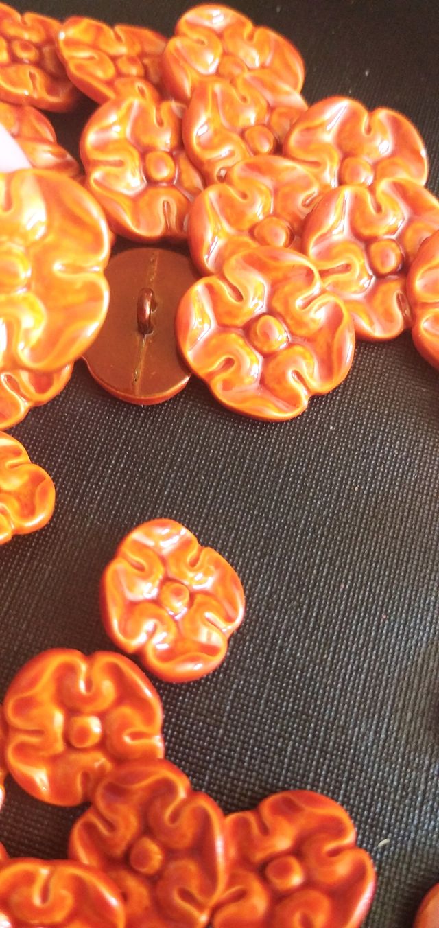 40 Botones Metal Flor