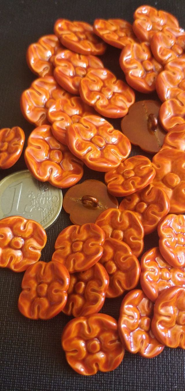 40 Botones Metal Flor