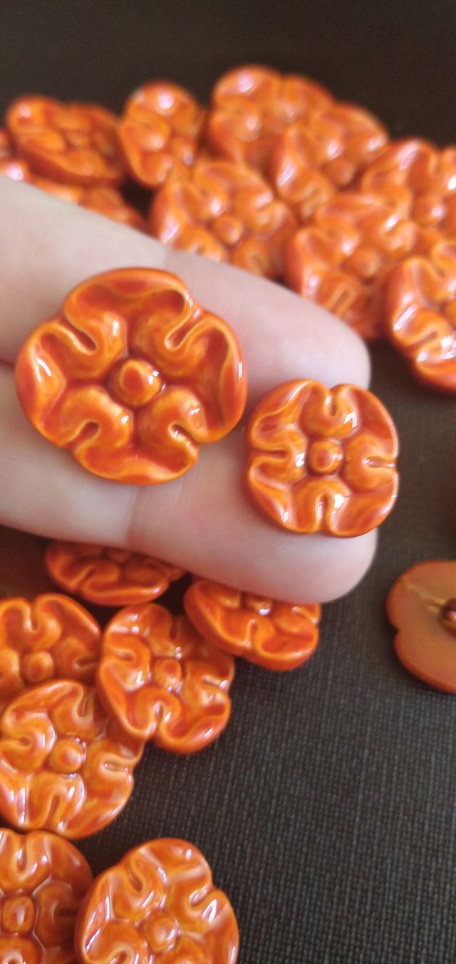 40 Botones Metal Flor