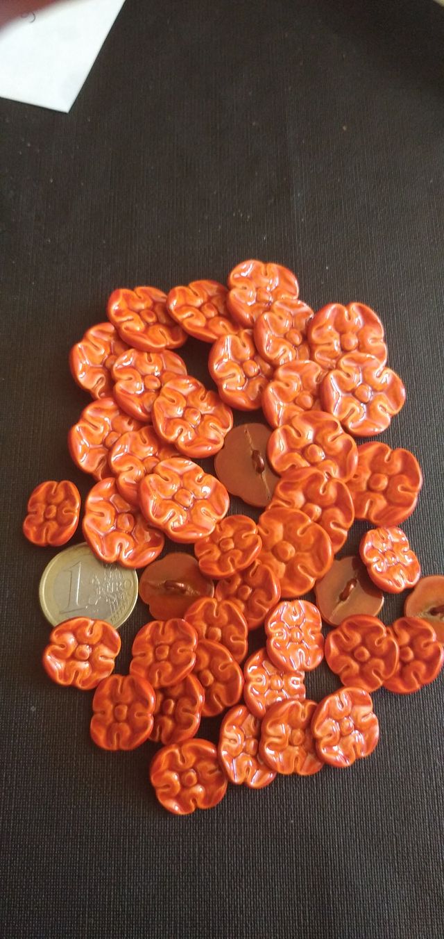 40 Botones Metal Flor