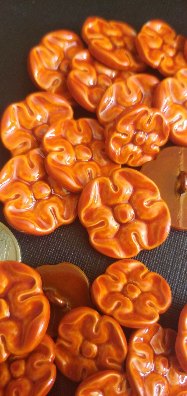 40 Botones Metal Flor