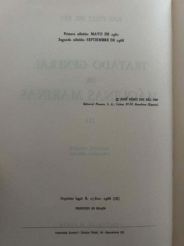 TRATADO GENERAL DE MAQUINAS NAVALES ED. PLANETA