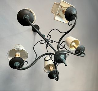 Lámpara forja 5 brazos - Vintage