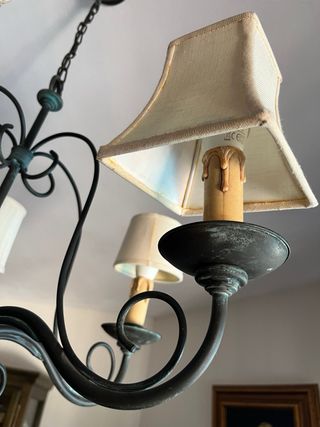 Lámpara forja 5 brazos - Vintage