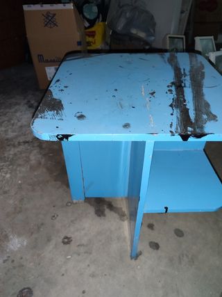 Mesita azul de madera MACIZA