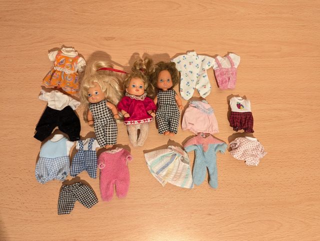 Lote bebes Barbie Lil Friends y ropa