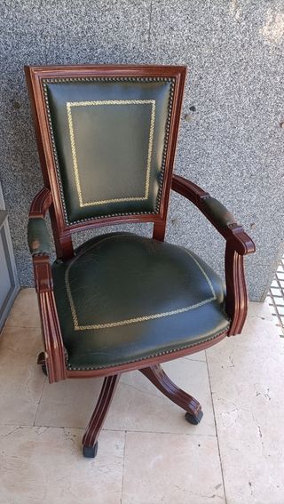 Silla oficina vintage cuero marrón