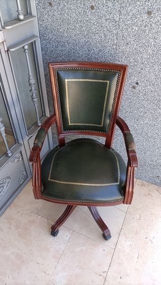 Silla oficina vintage cuero marrón