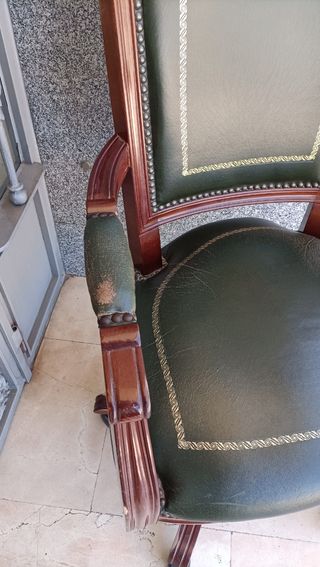 Silla oficina vintage cuero marrón
