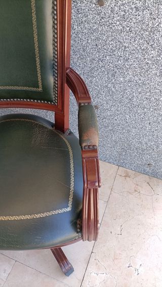 Silla oficina vintage cuero marrón